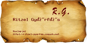 Ritzel Gyárfás névjegykártya